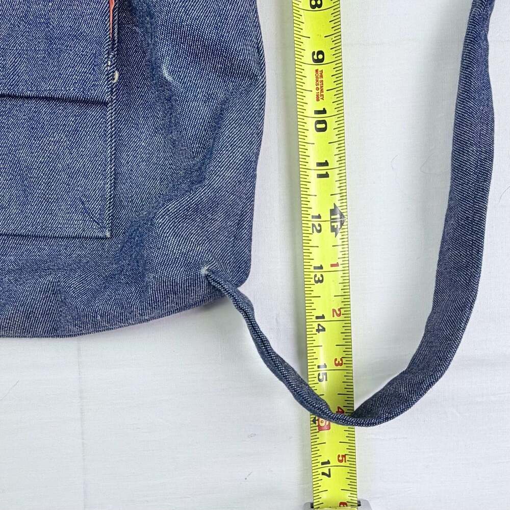 Handmade Denim Drawstring Backpack - Picture 4 of 9